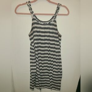 Striped Black and White Women's Dress/Long Tank Top